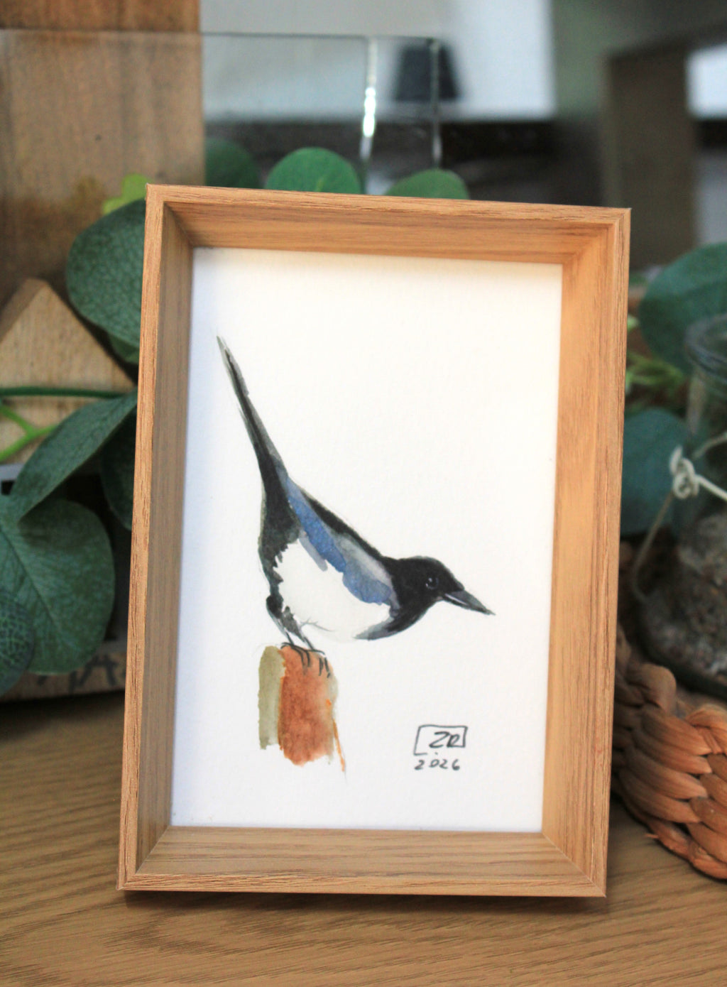 Ptak - Sroka 10 x 15 cm