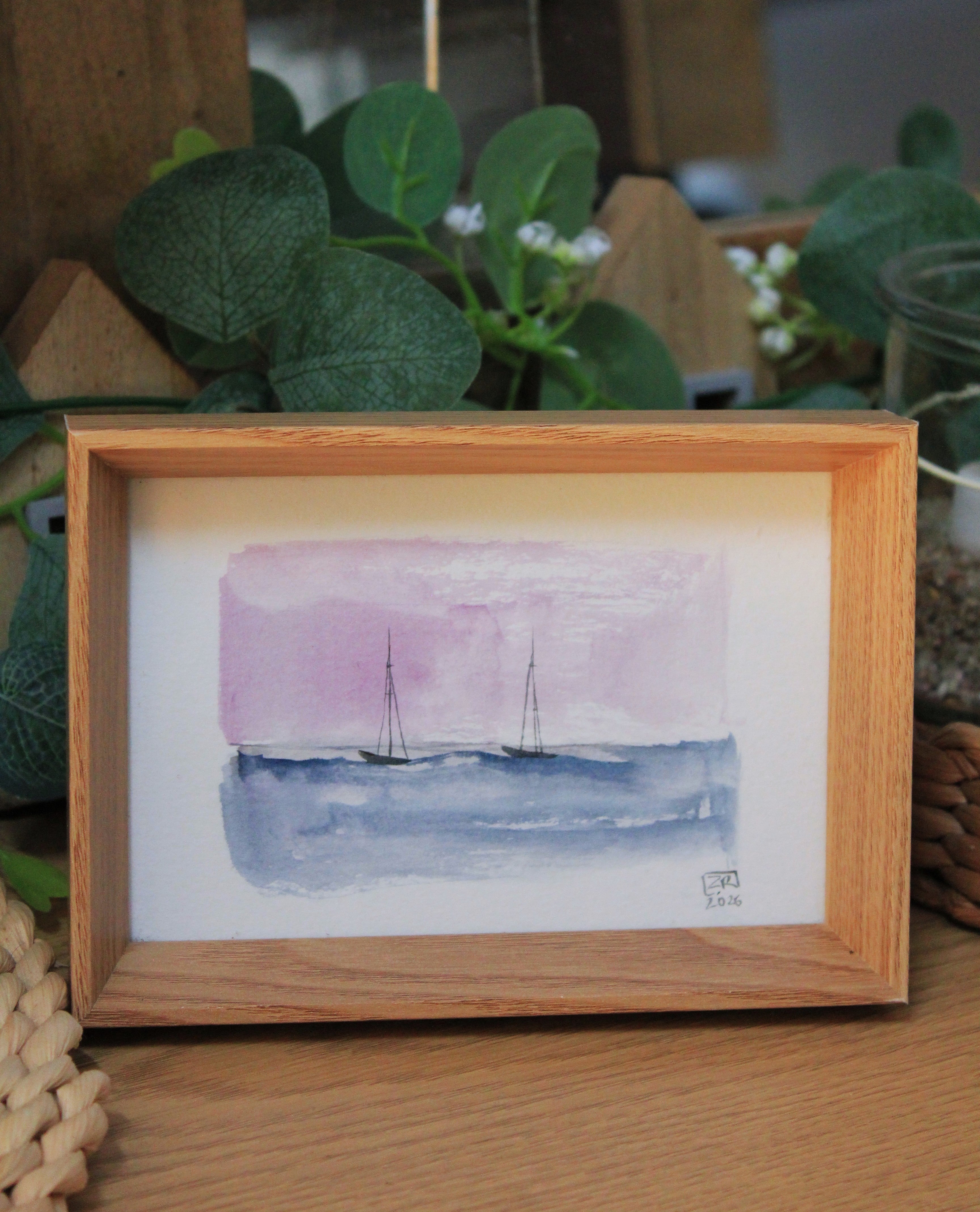Żaglówki - Fiolet, Róż 10 x 15 cm