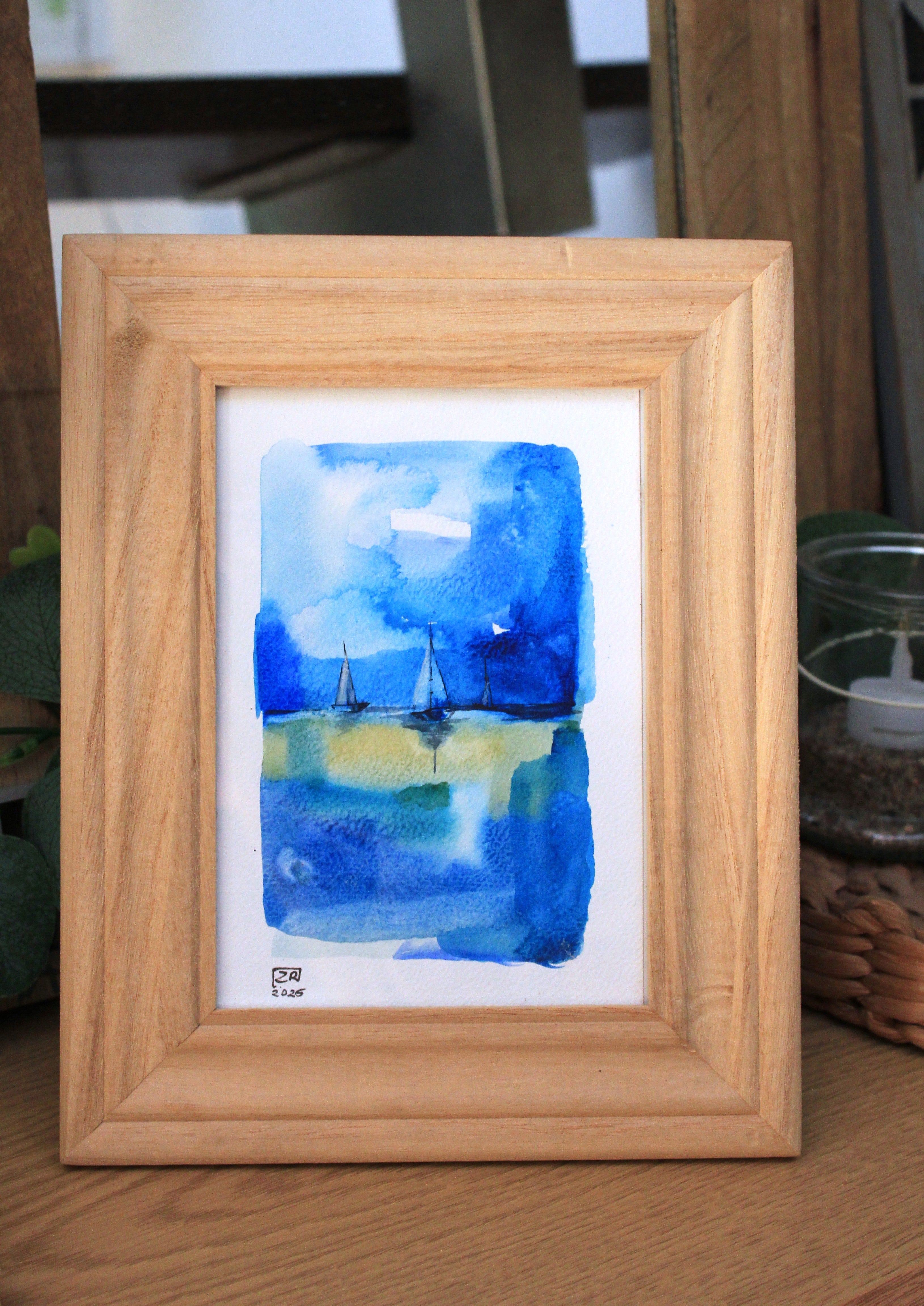 Żaglówki - Kobalt, granatowy, żółty 13 x 18 cm