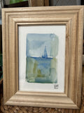 Żaglówki - Błękit, zielony 13 x 18 cm