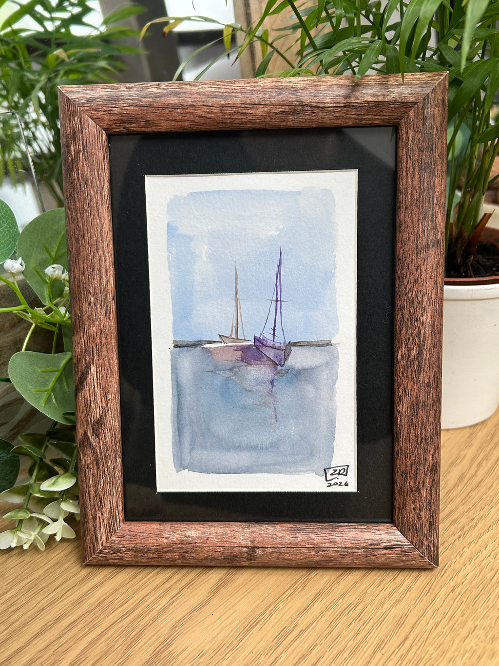 Żaglówki - Fiolet, Błękit 13 x 18 cm