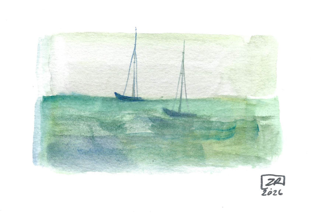Żaglówki - Zieleń 10 x 15 cm