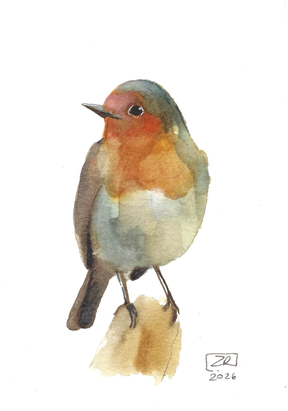 Ptak - Rudzik 10 x 15 cm