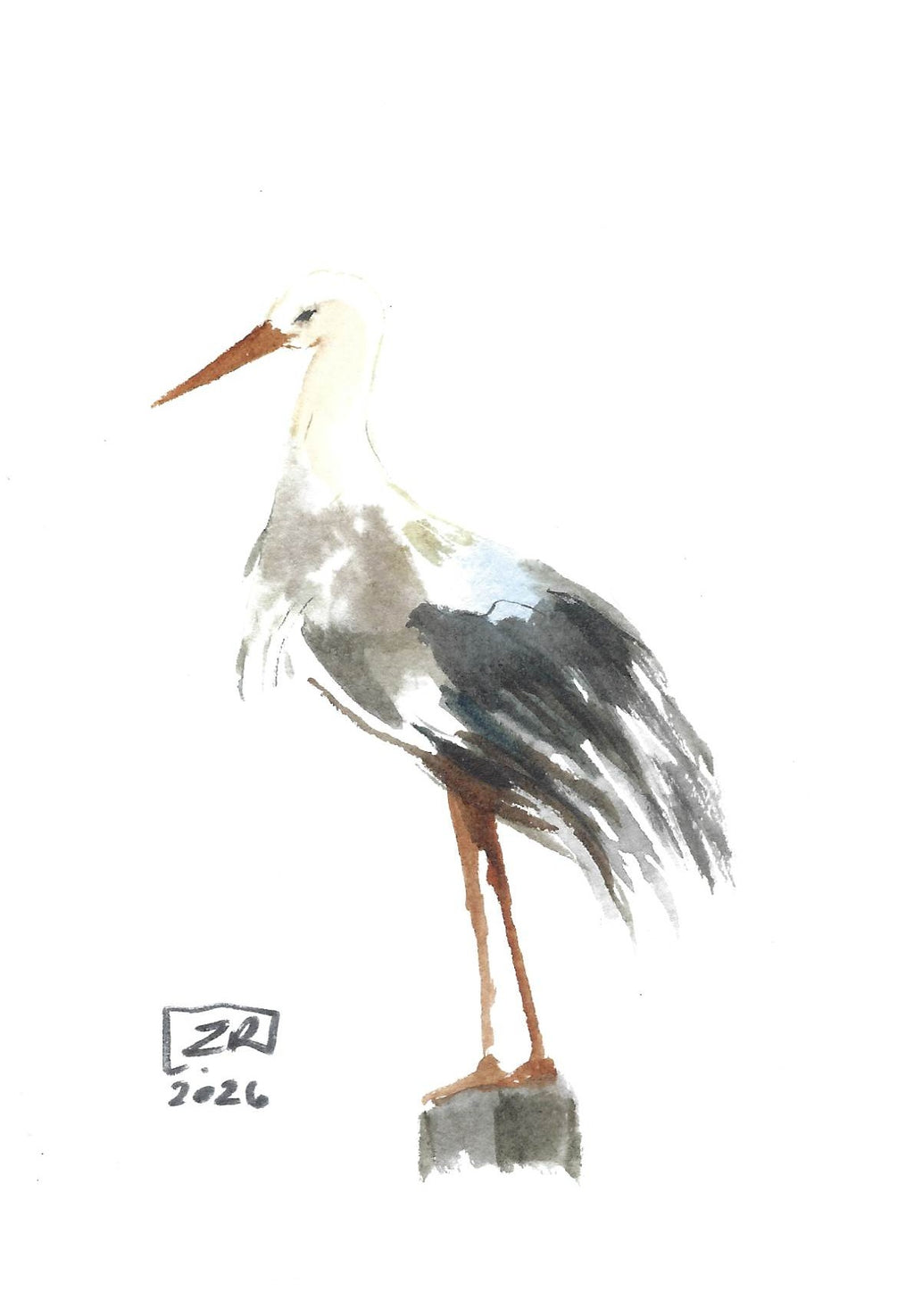 Ptak - Bocian 10 x 15 cm