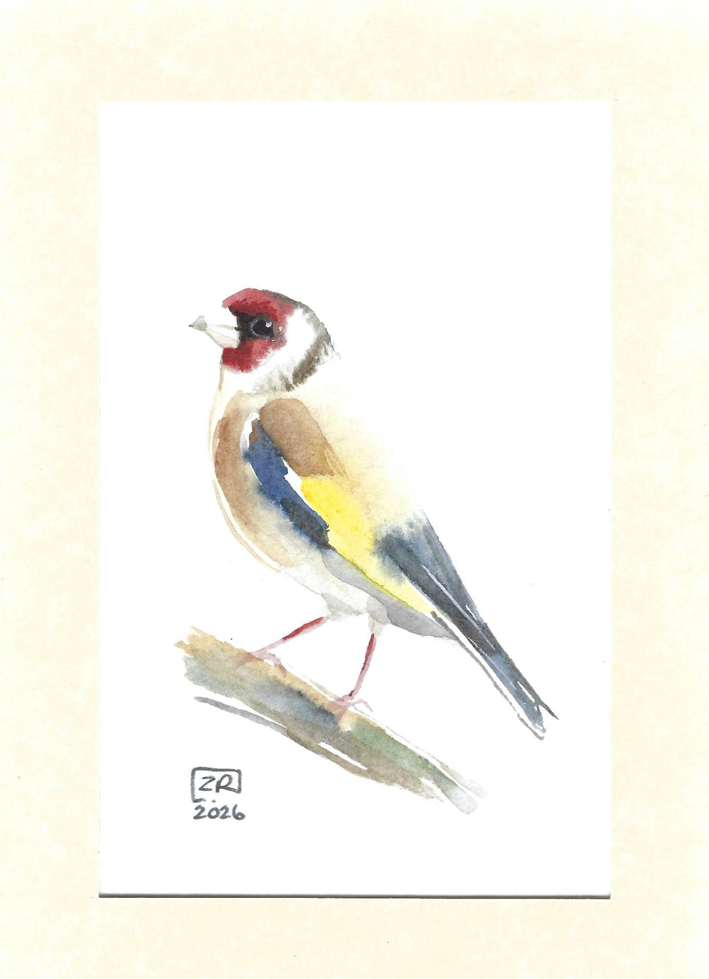 Ptak - Szczygieł 13 x 18 cm